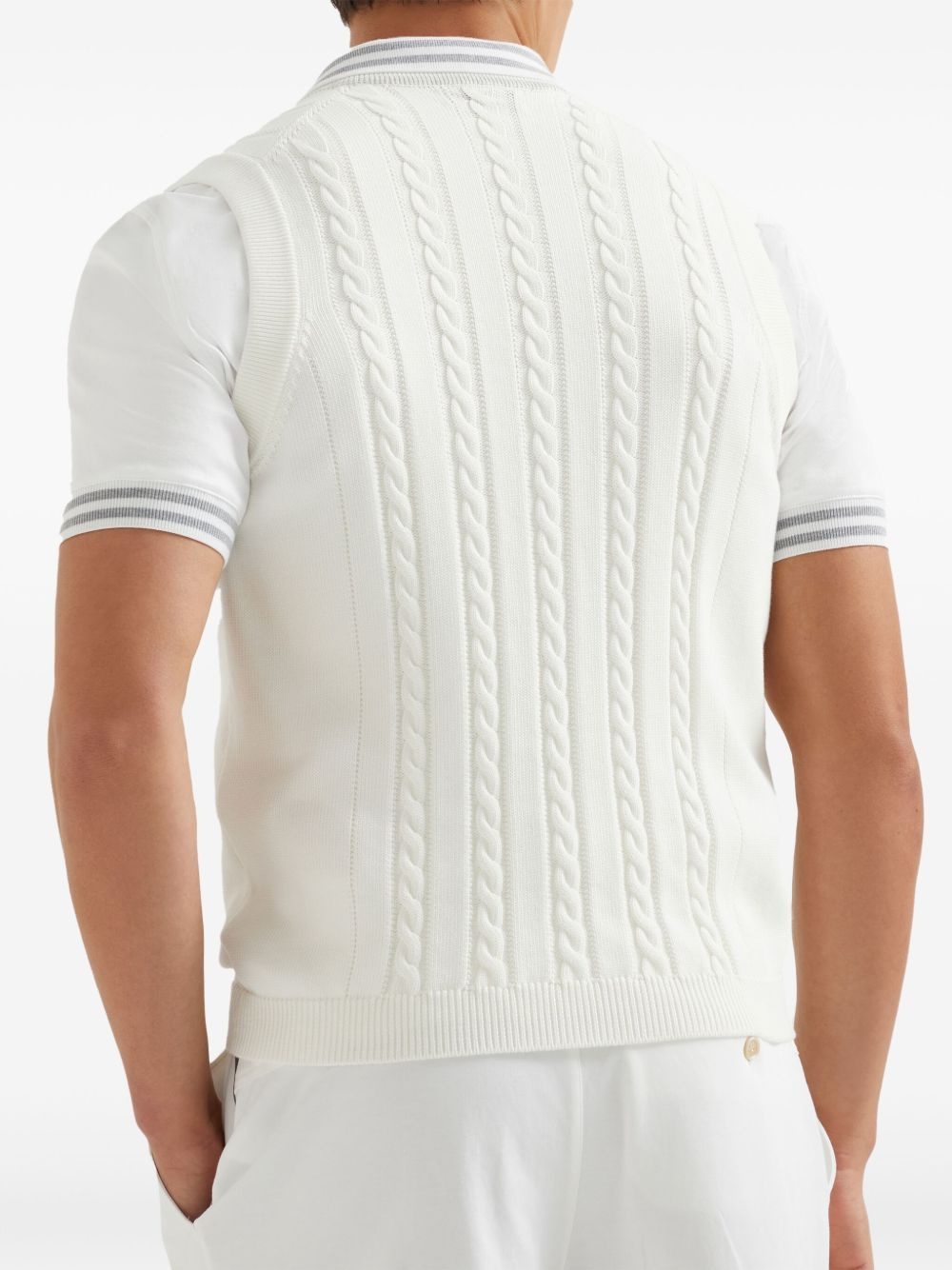 cable knit vest - 4