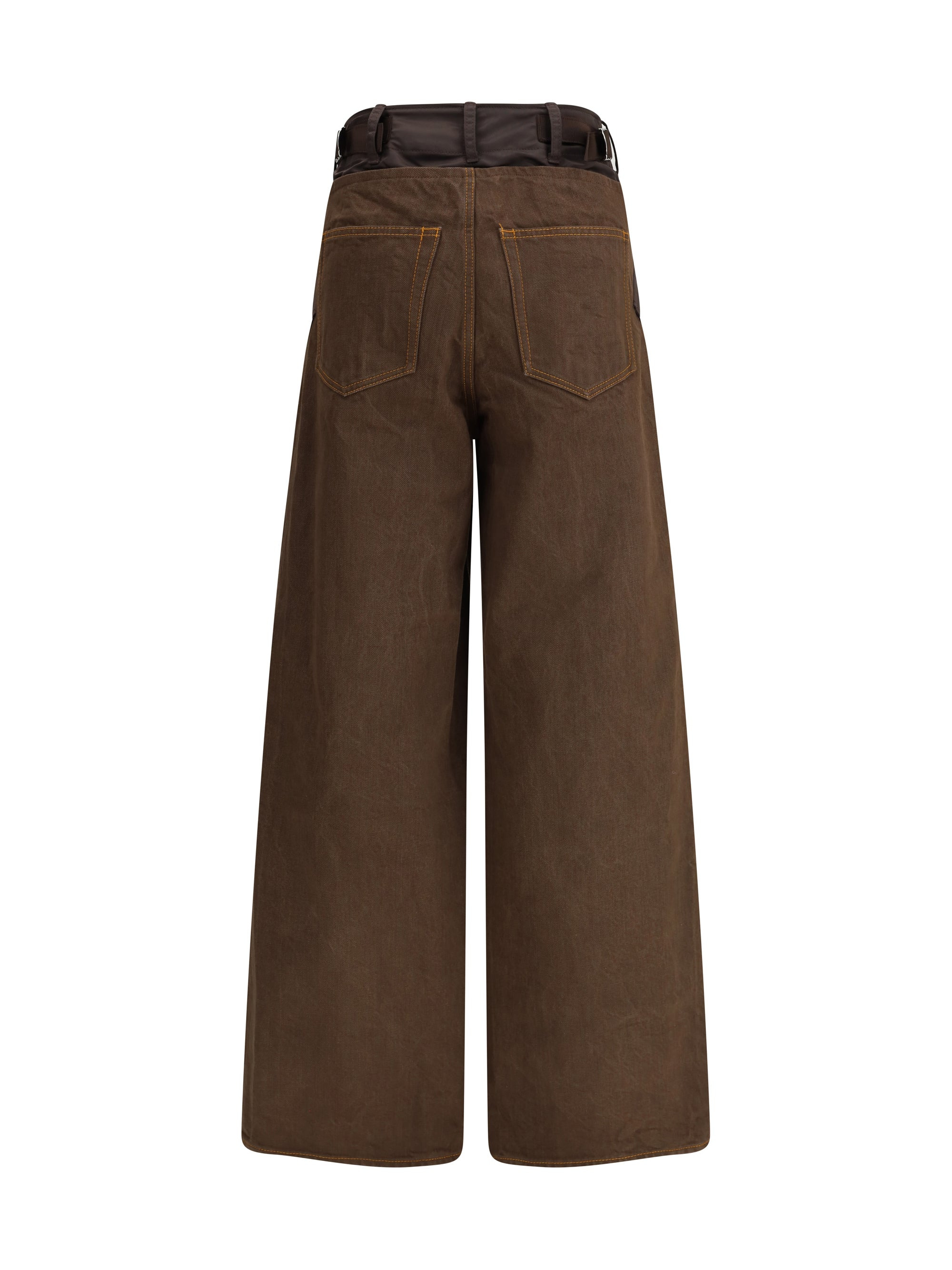 Sacai Women Nylon And Denim Jeans - 2