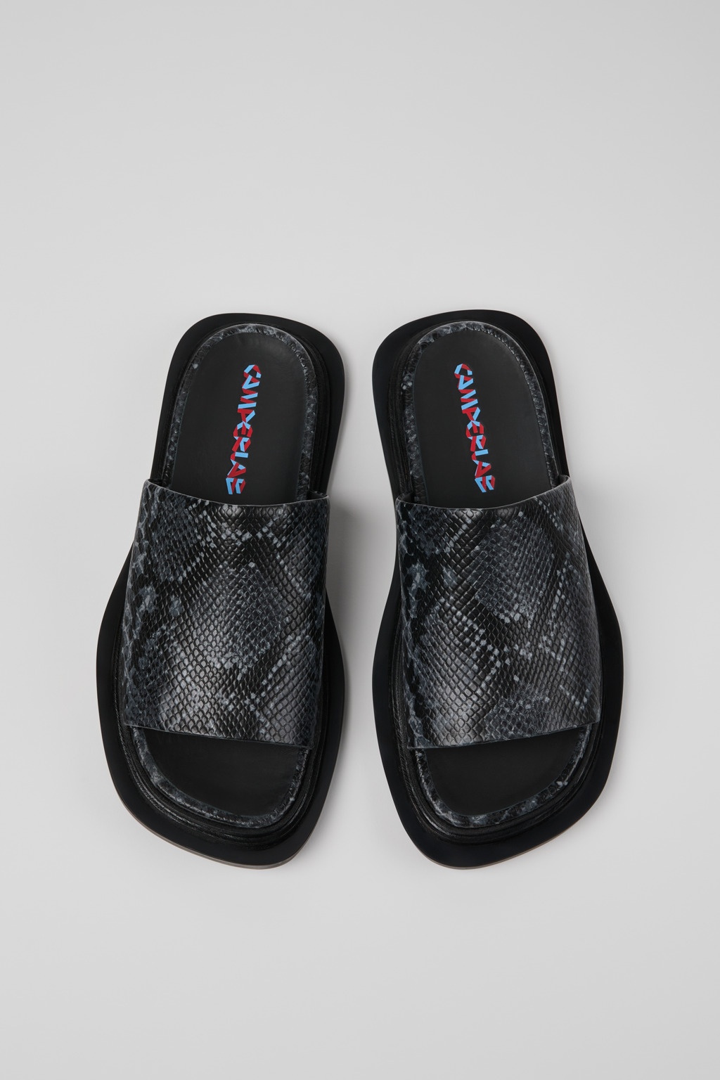 Gray-Black Leather Sandals - 4