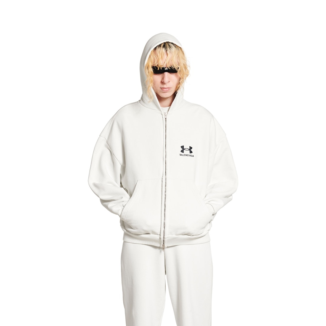 Women's Under Armour® Zip-up Hoodie Regular Fit in White/black - 5