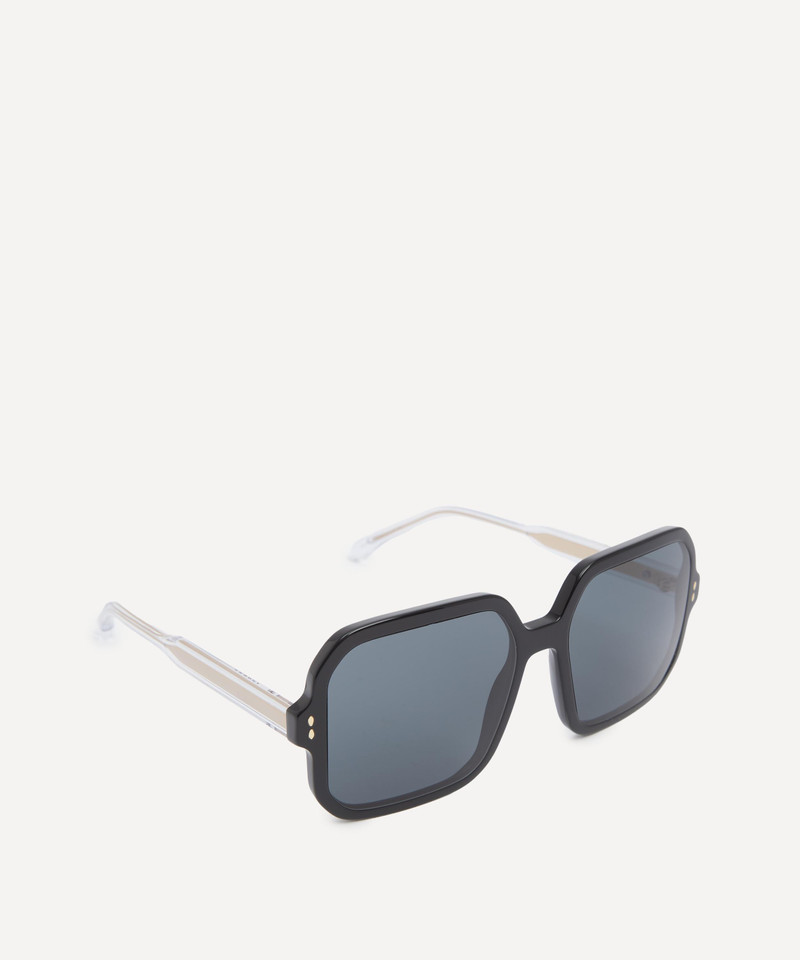Isabel Marant Black Acetate Rectangular Sunglasses outlook