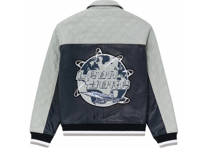 AIMÉ LEON DORE Aime Leon Dore Leather Aimé Concord Jacket Navy outlook