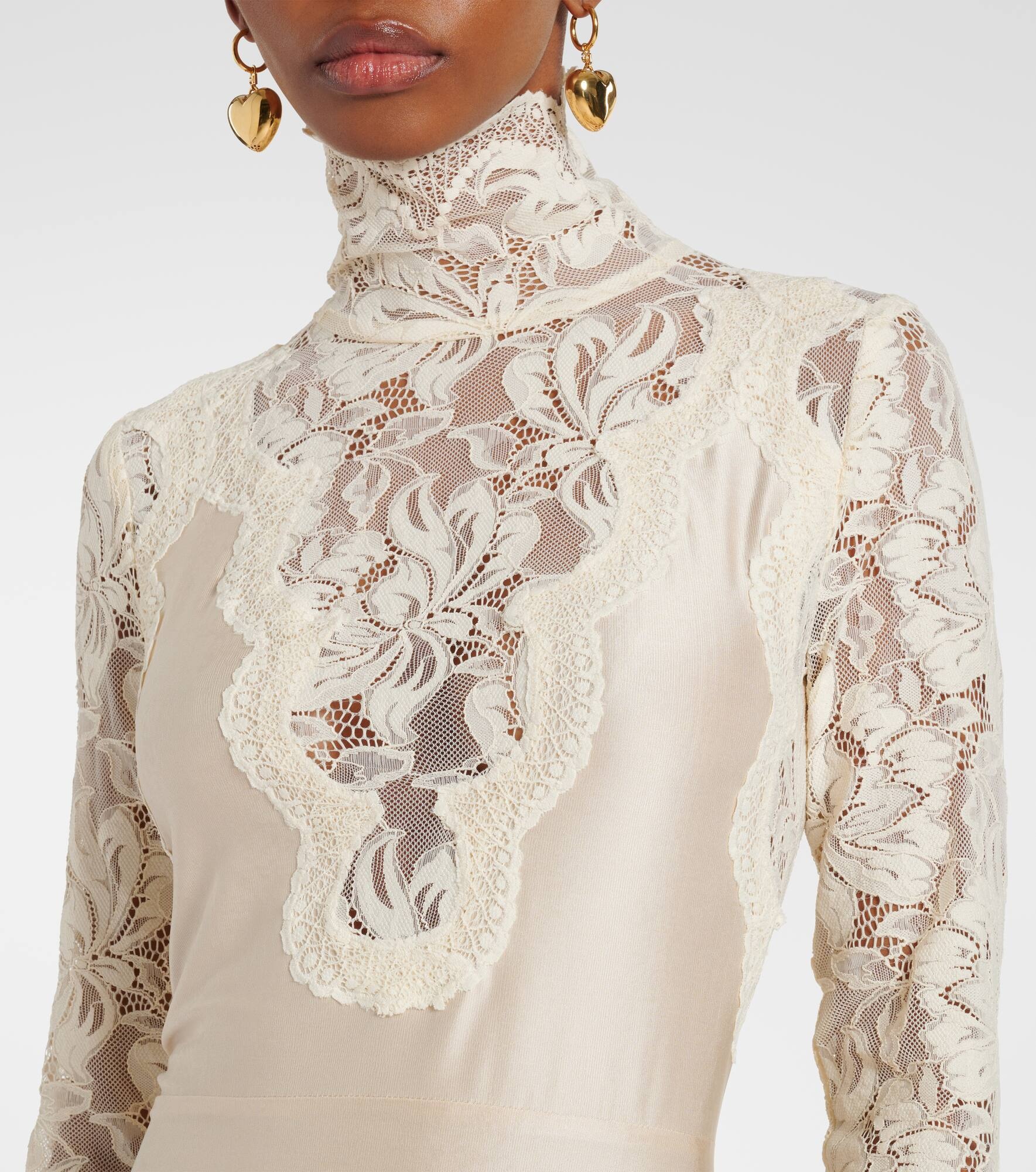 Lace-trimmed maxi dress - 4