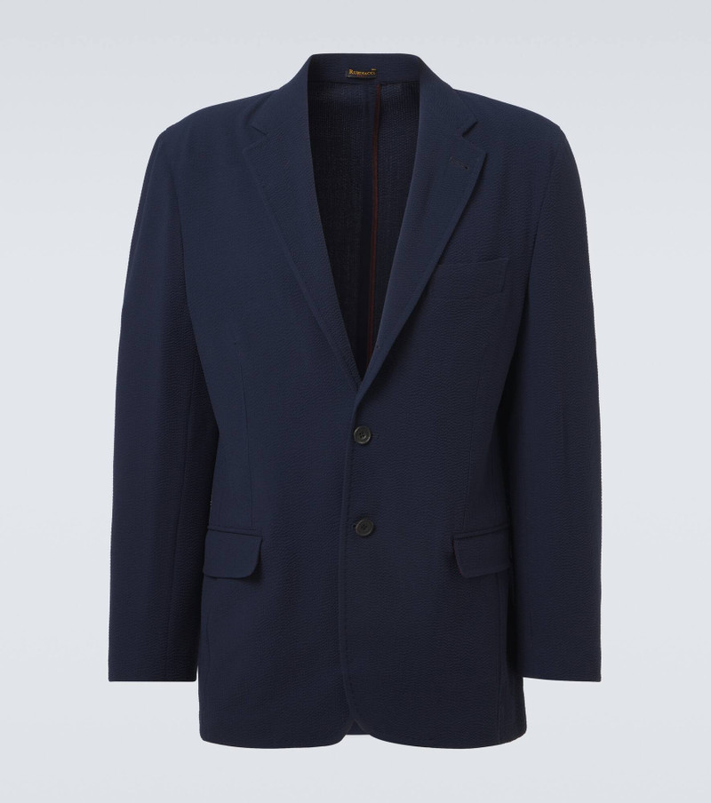 Striped single-breasted wool blazer - 1