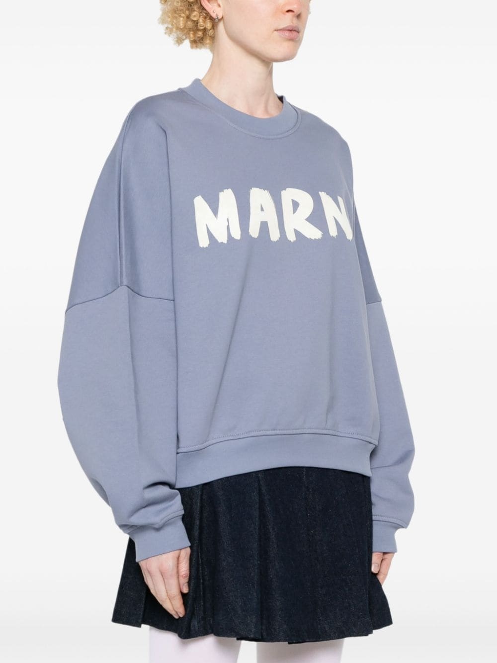logo-print cotton sweatshirt - 3