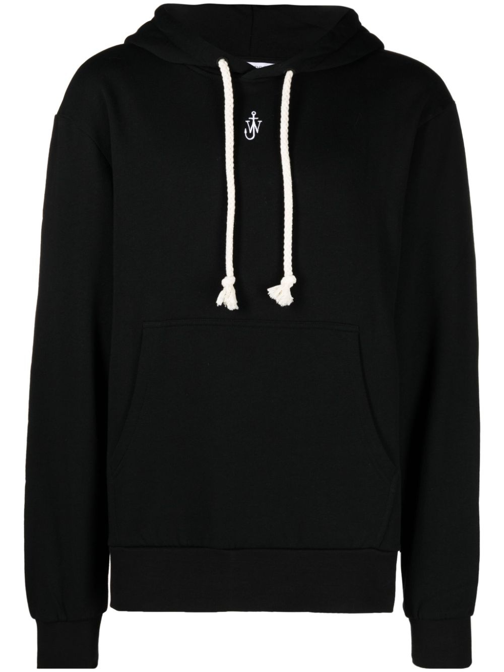 logo-embroidered drawstring hoodie - 1