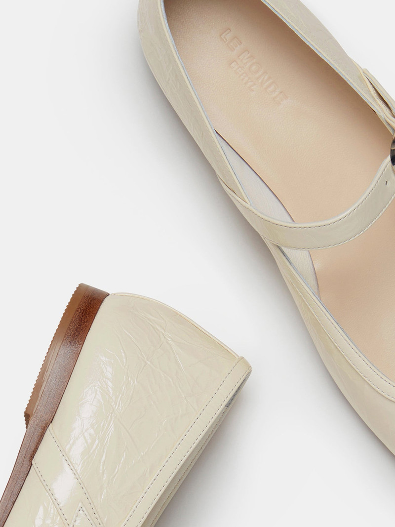 Ballet Mary Jane / Ecru Naplack Leather 5
