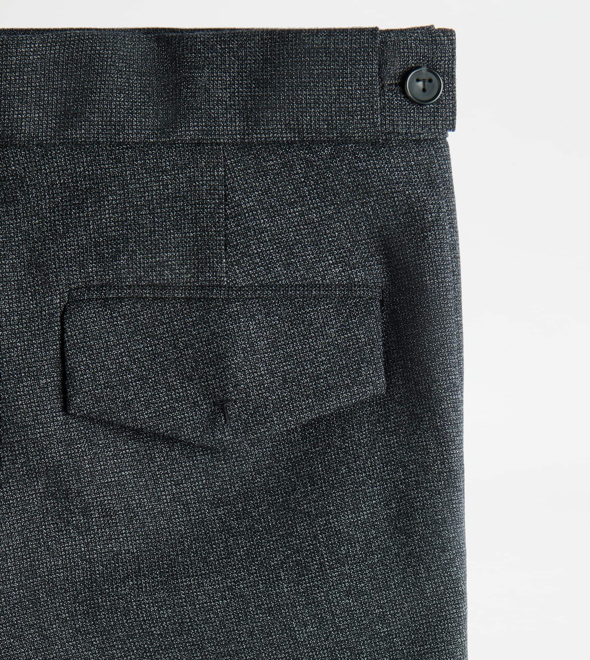 PANTS IN WOOL WITH TURN-UPS - BLACK, GREY - 6
