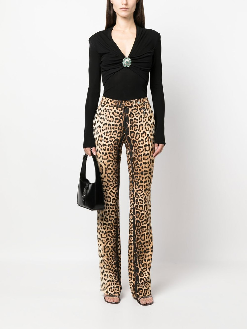 Roberto Cavalli beaded V-neck top outlook