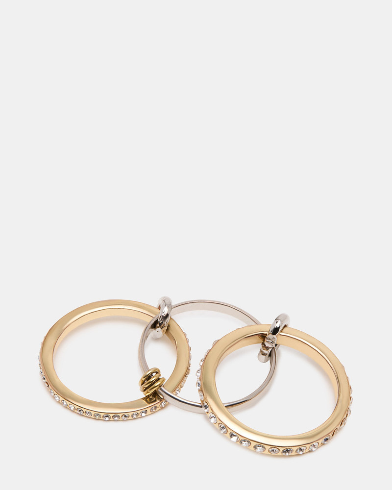STACKED RHINESTONE RING GOLD MULTI 5
