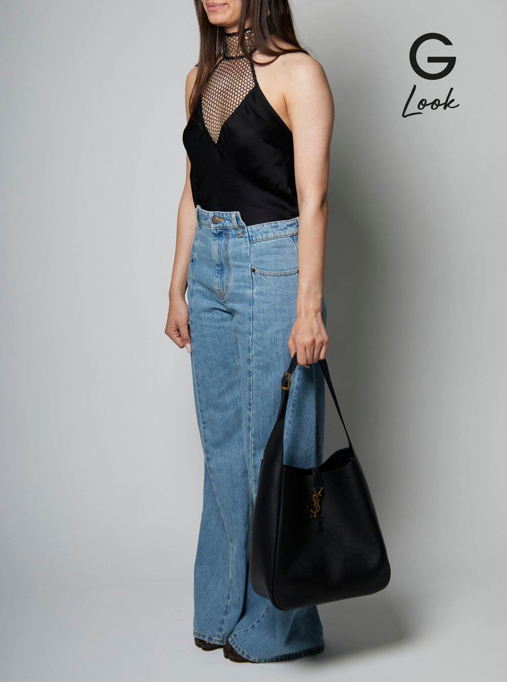 Saint Laurent Women 'Le 5 À 7 Big' Black Shoulder Bag With Cassandre Detail In Smooth Leather Woman - 6