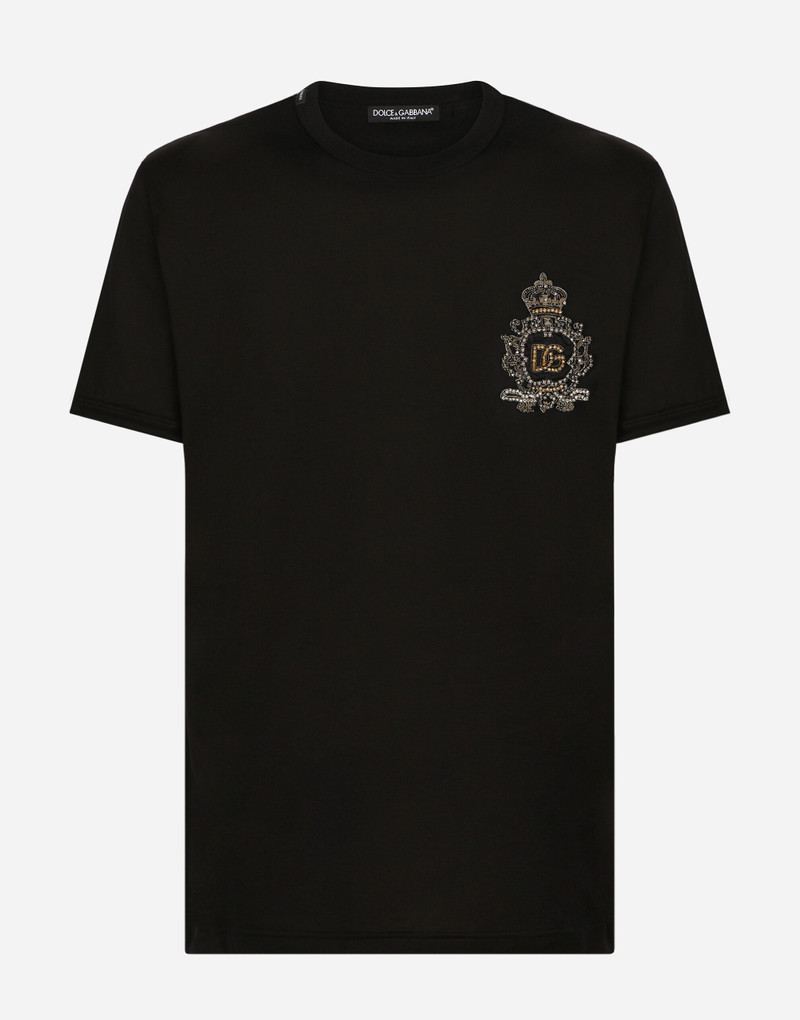 Cotton T-shirt with heraldic DG patch 1