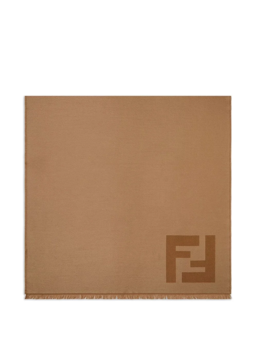 logo-detail fringed scarf - 1