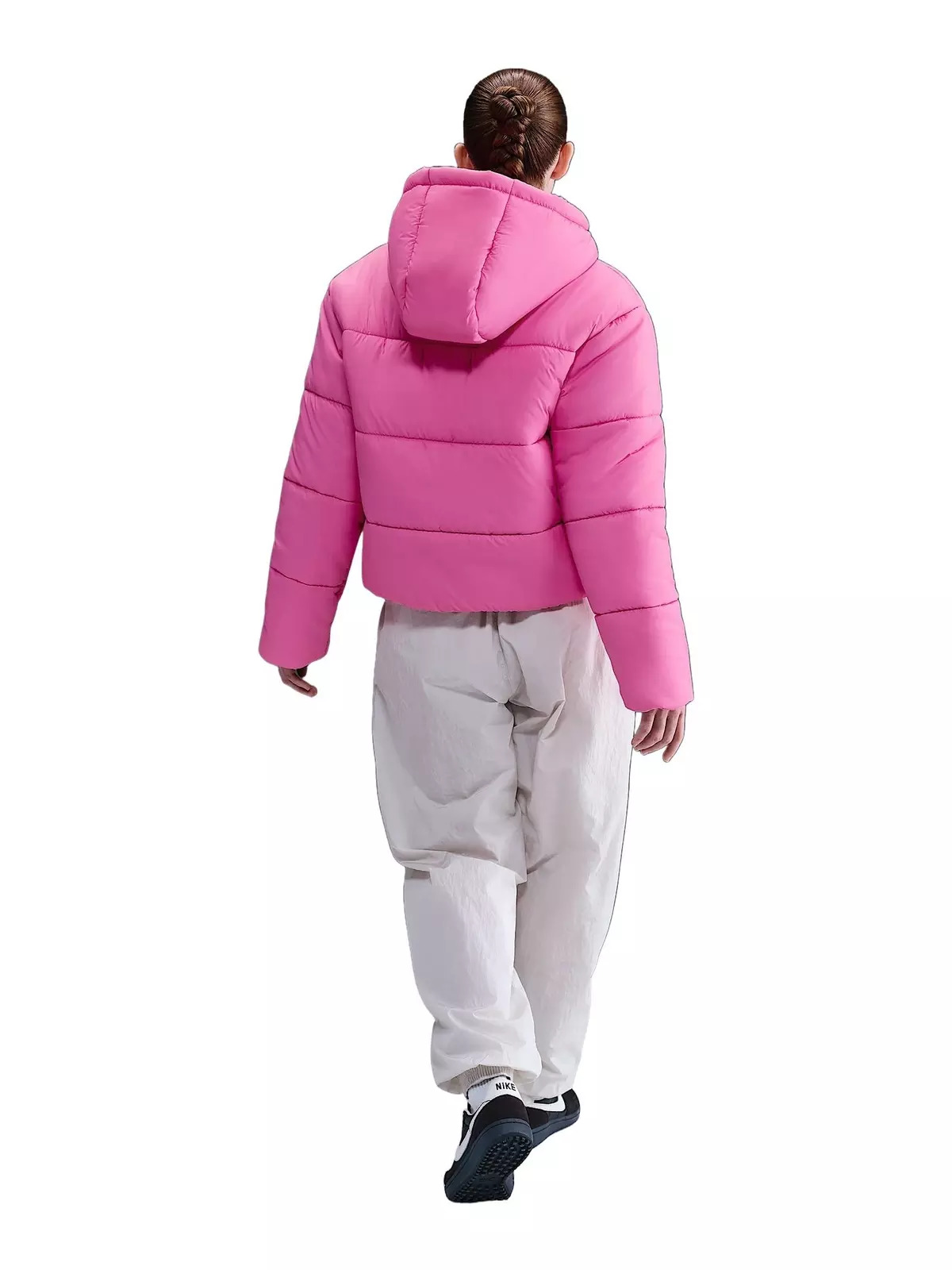 Women's Sportswear Classic Puffer Therma-FIT Loose Hooded Jacket -Pink/White - 5