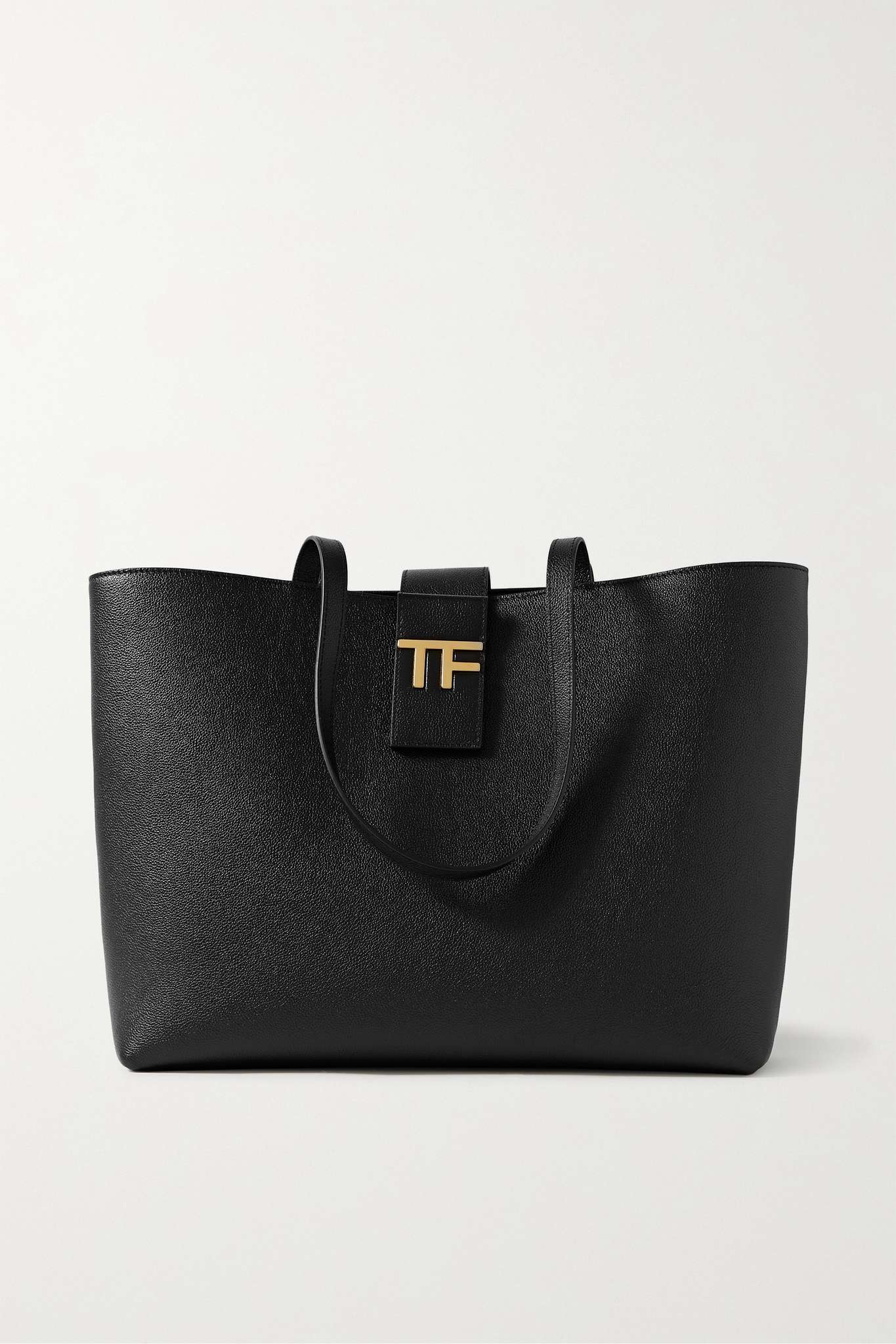 Embellished textured-leather tote - 1