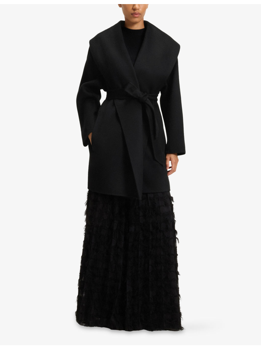 Relaxed-Fit Belted-Waist Wool-Blend Coat - 3