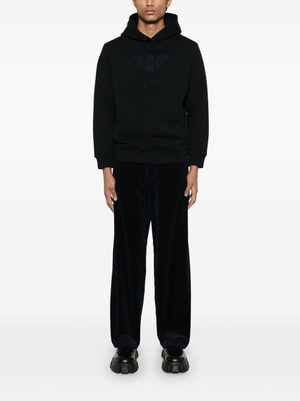 logo-embroidered hoodie - 2