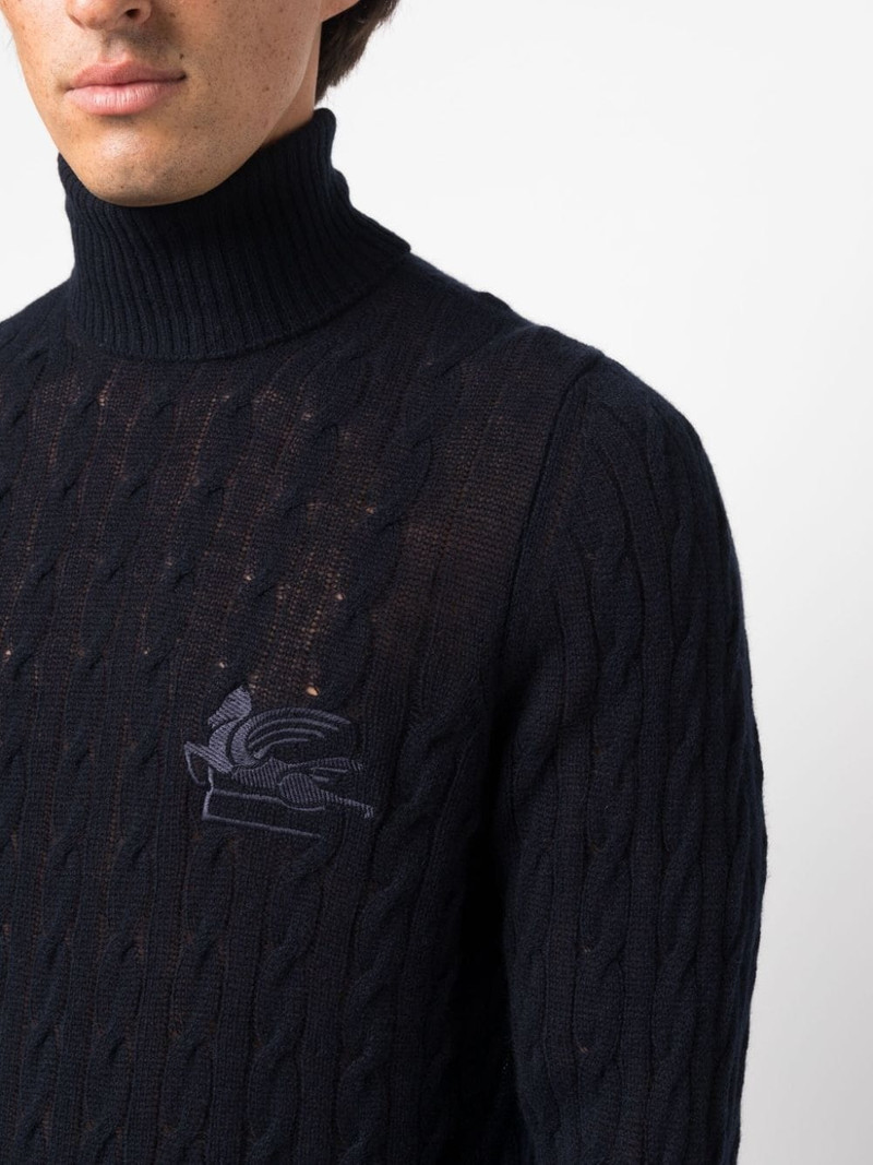 roll-neck cashmere cable-knit jumper 5