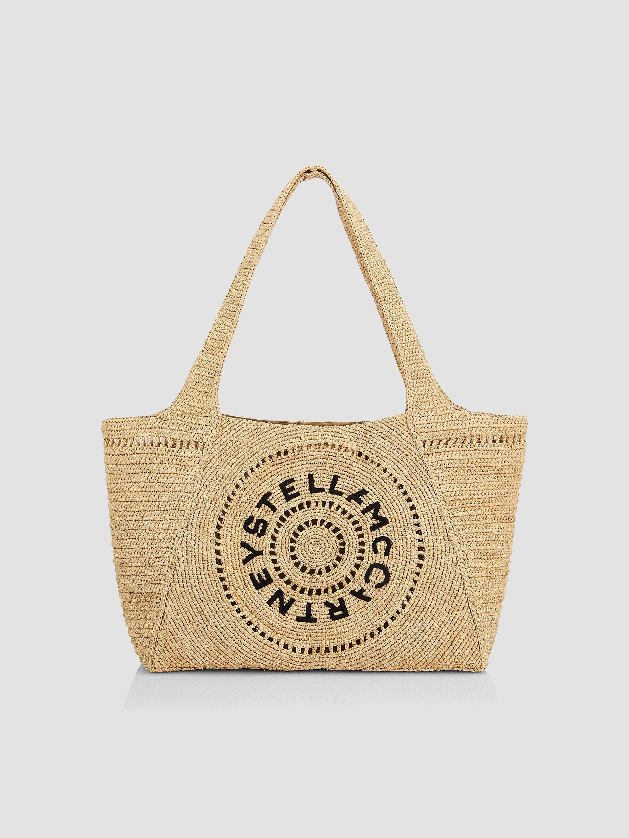 Women's Logo-Embroidered Crochet Raffia Tote Bag - Natural - 1