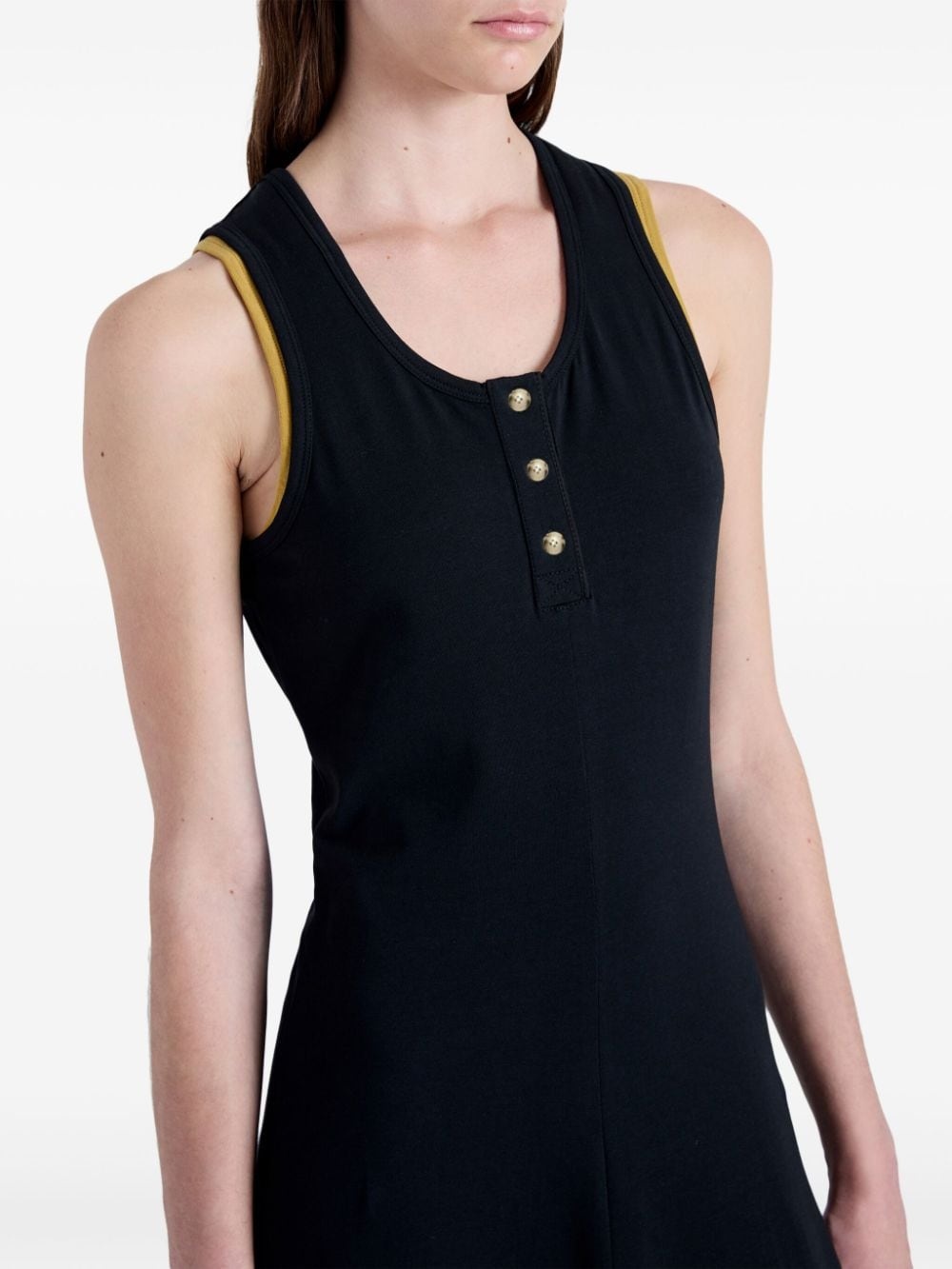 layered cotton-blend dress - 5