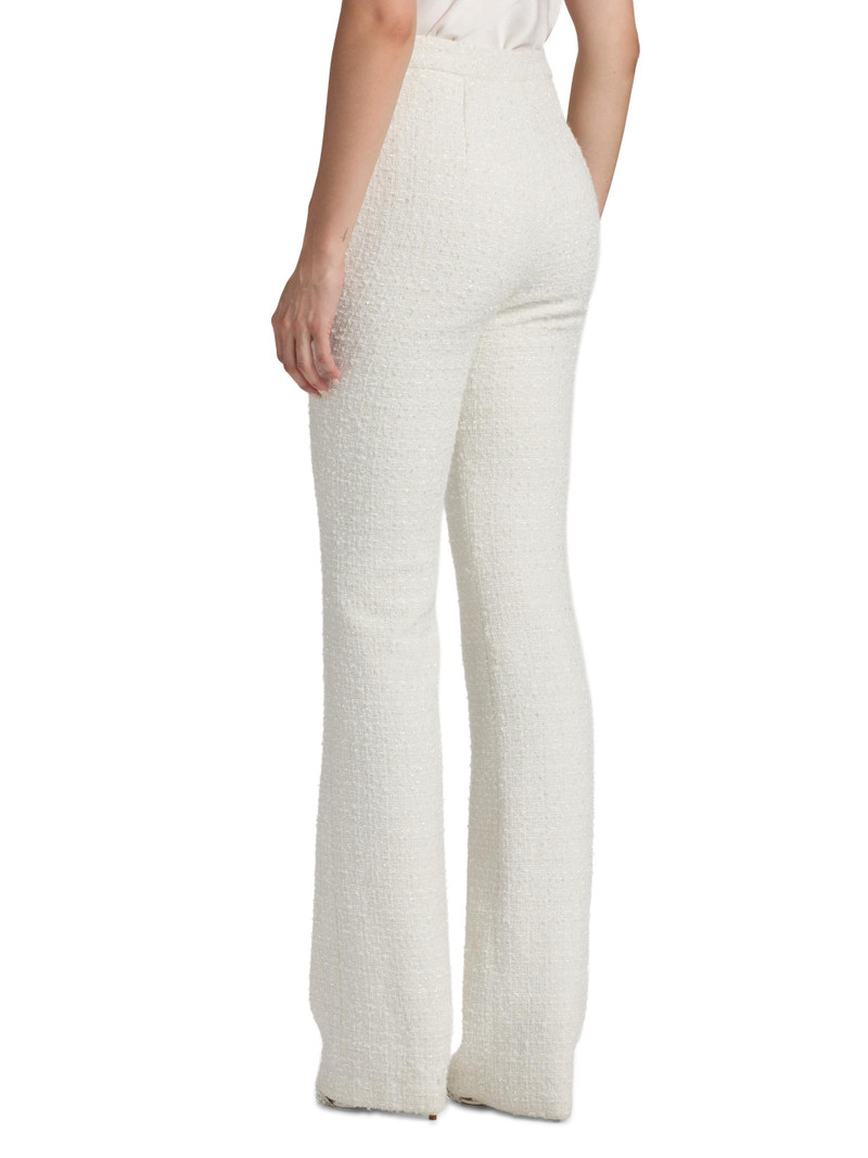 Women's Bouclé Tailored Flare Pants - Ivory 5