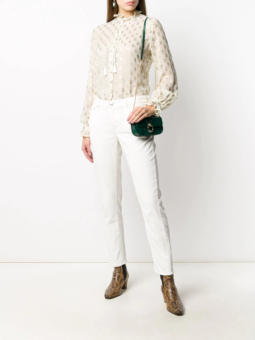 paisley-embroidery silk shirt - 2