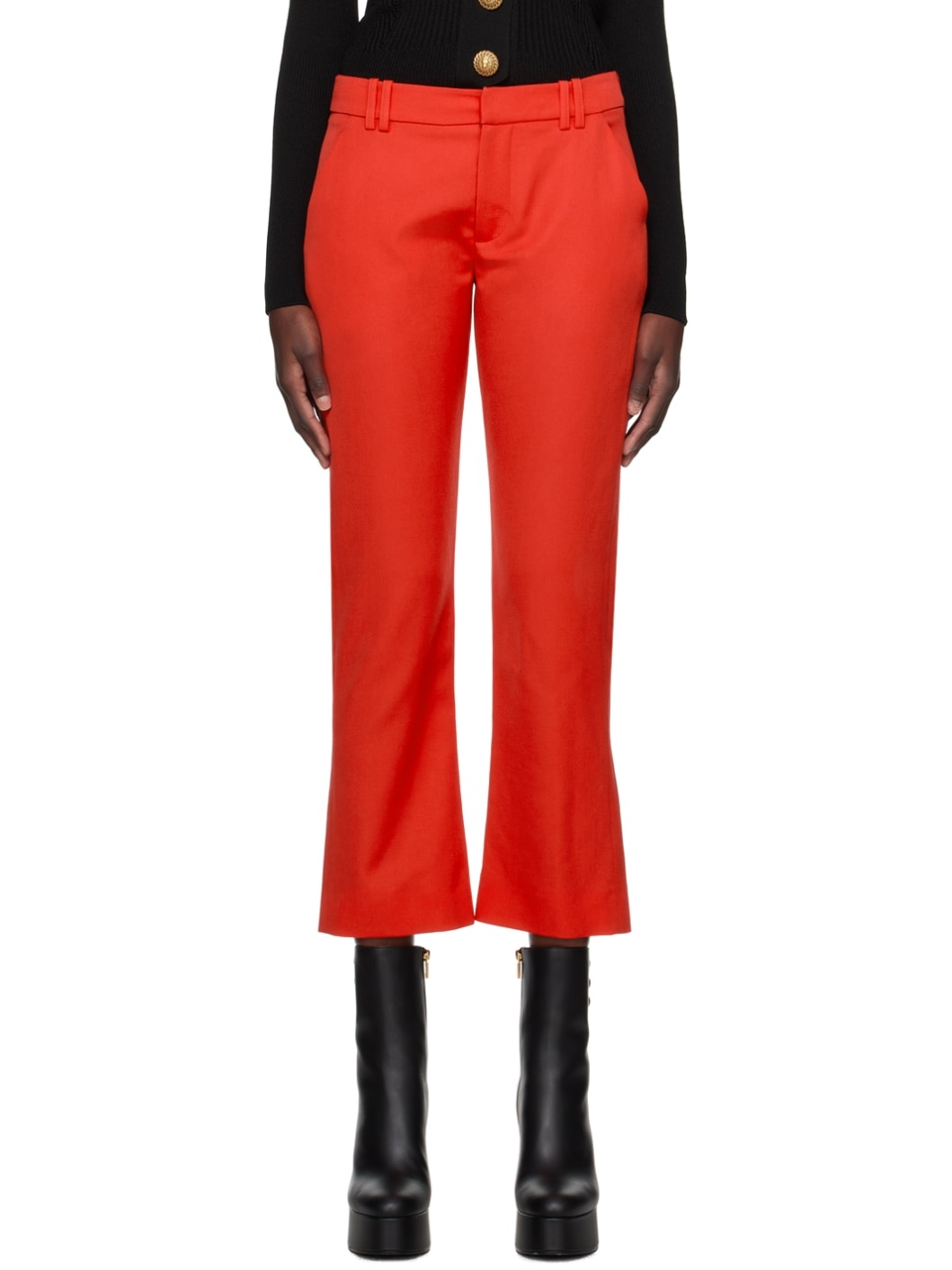 Red Flared Trousers - 1