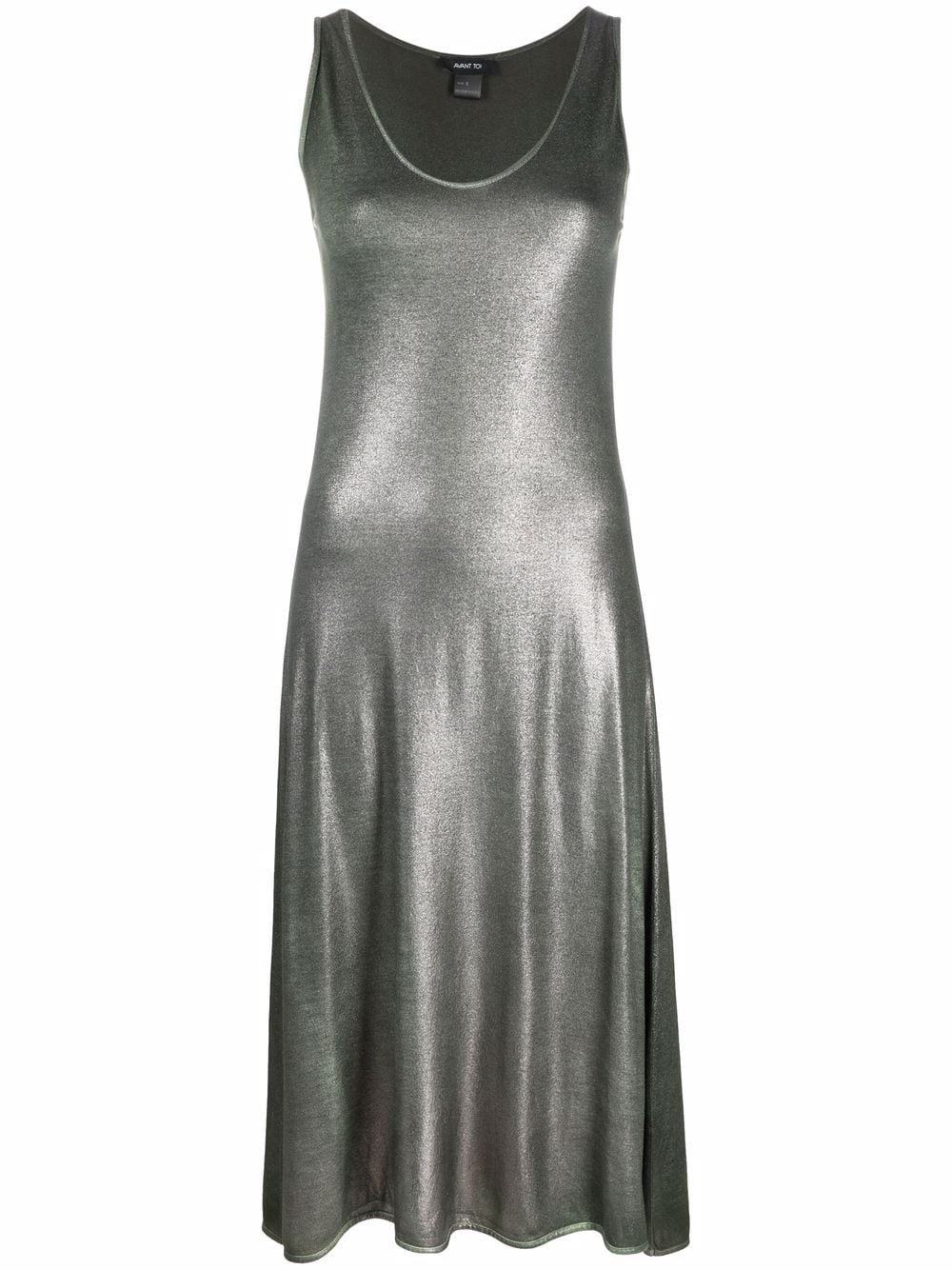 V-neck metallic midi dress - 1