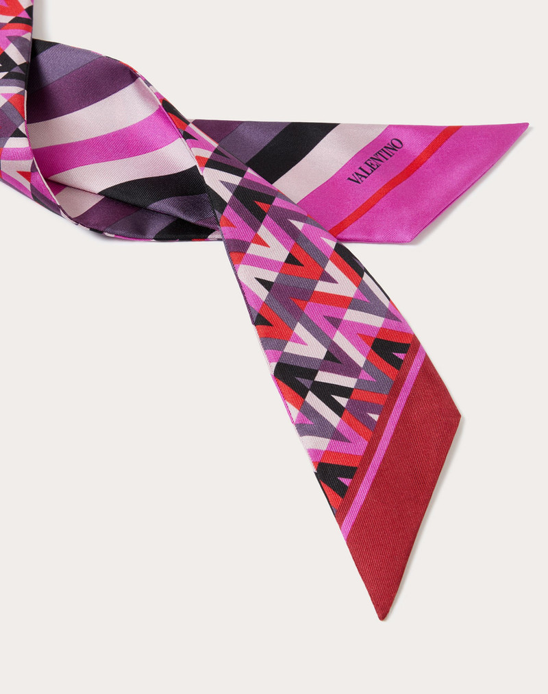 Valentino V OPTICAL VALENTINO ARCHIVE 1973 BANDEAU SCARF IN SILK TWILL outlook
