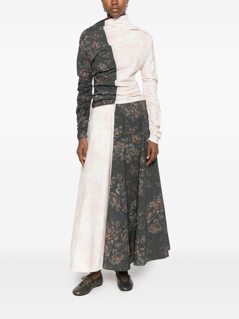 GANNI floral-print panelled skirt outlook