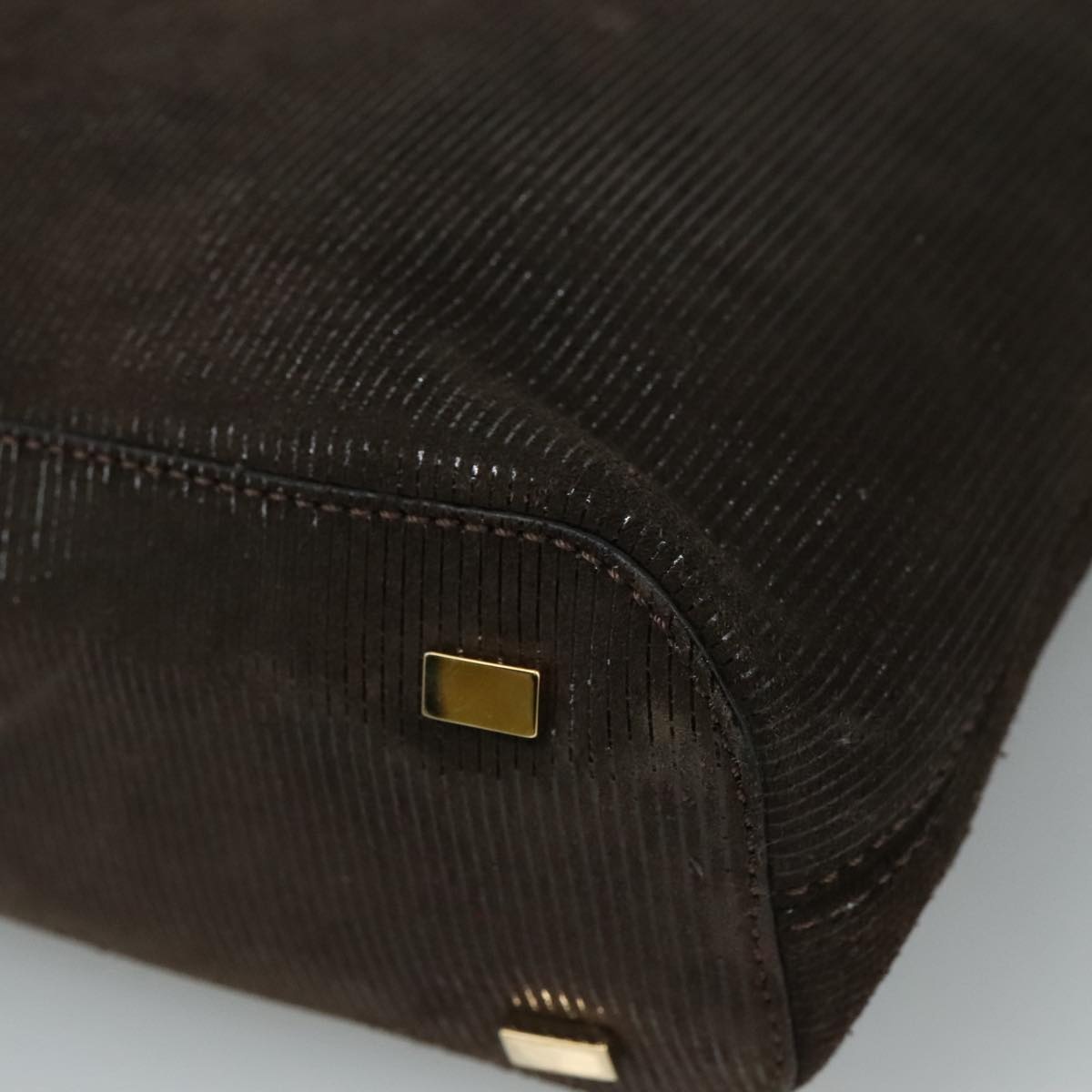 CELINE Hand Bag Suede Brown Gold - 9