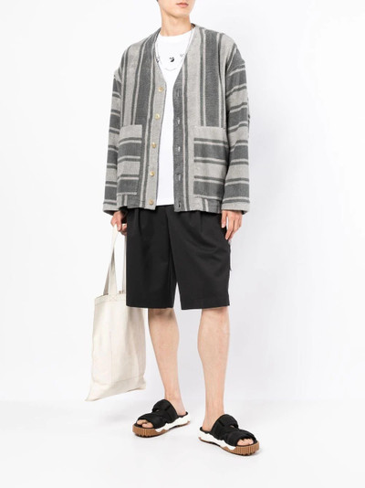 MASTERMIND WORLD striped cotton cardigan outlook