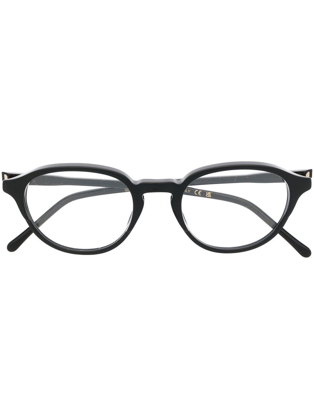 logo-print round-frame glasses - 1