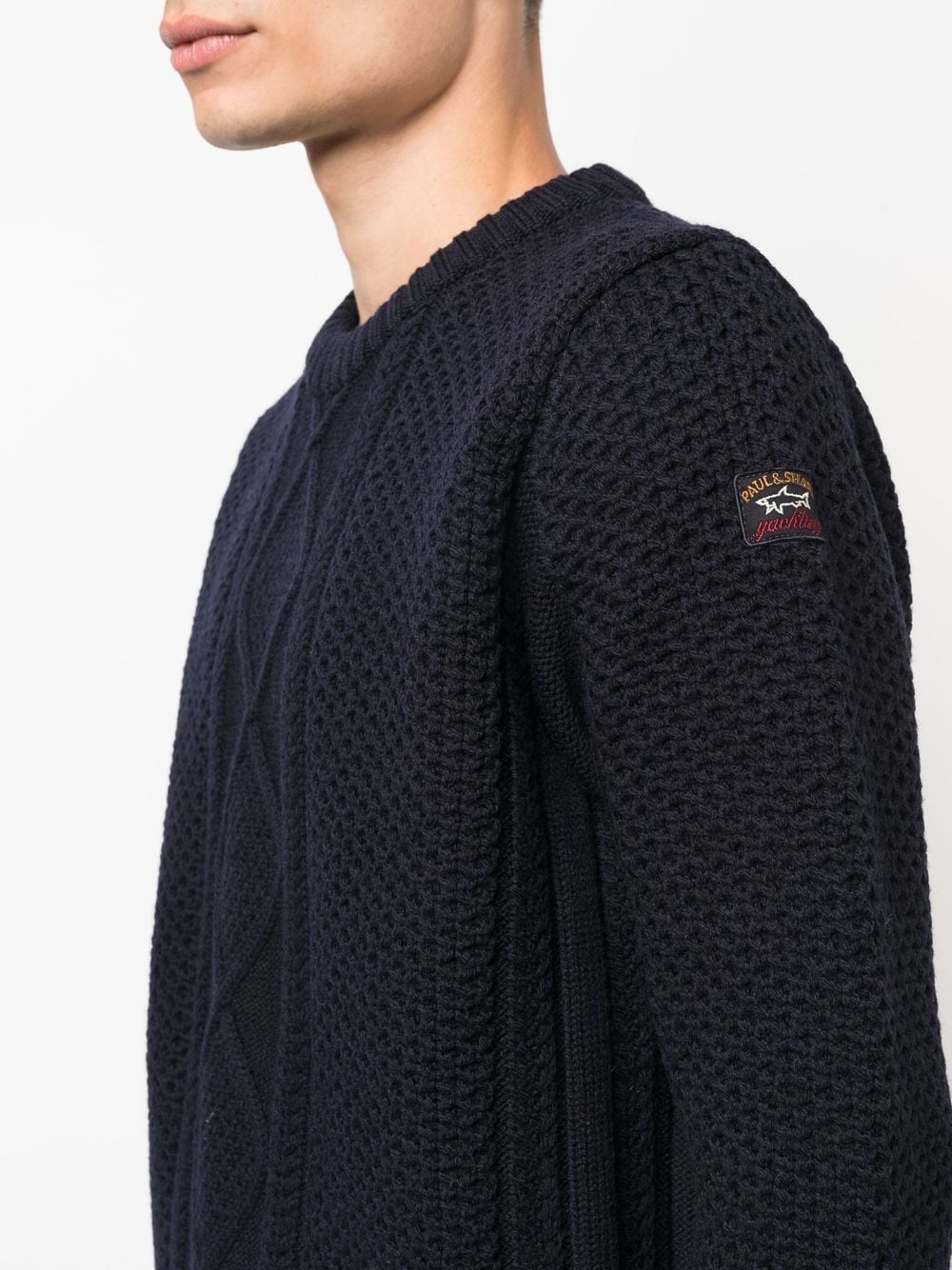 cable-knit long-sleeve jumper - 5