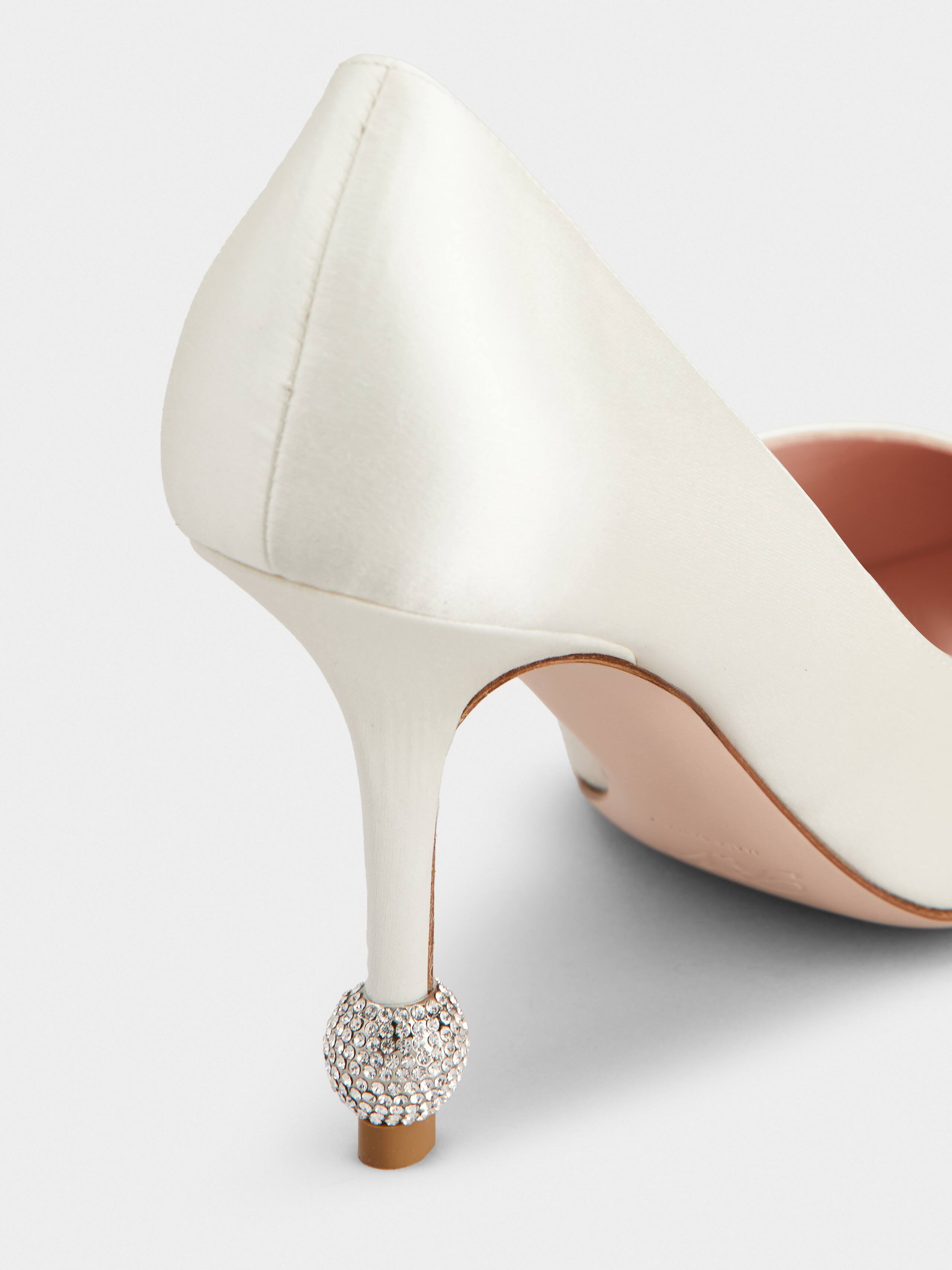 Jewel Heel Pumps in satin - 3