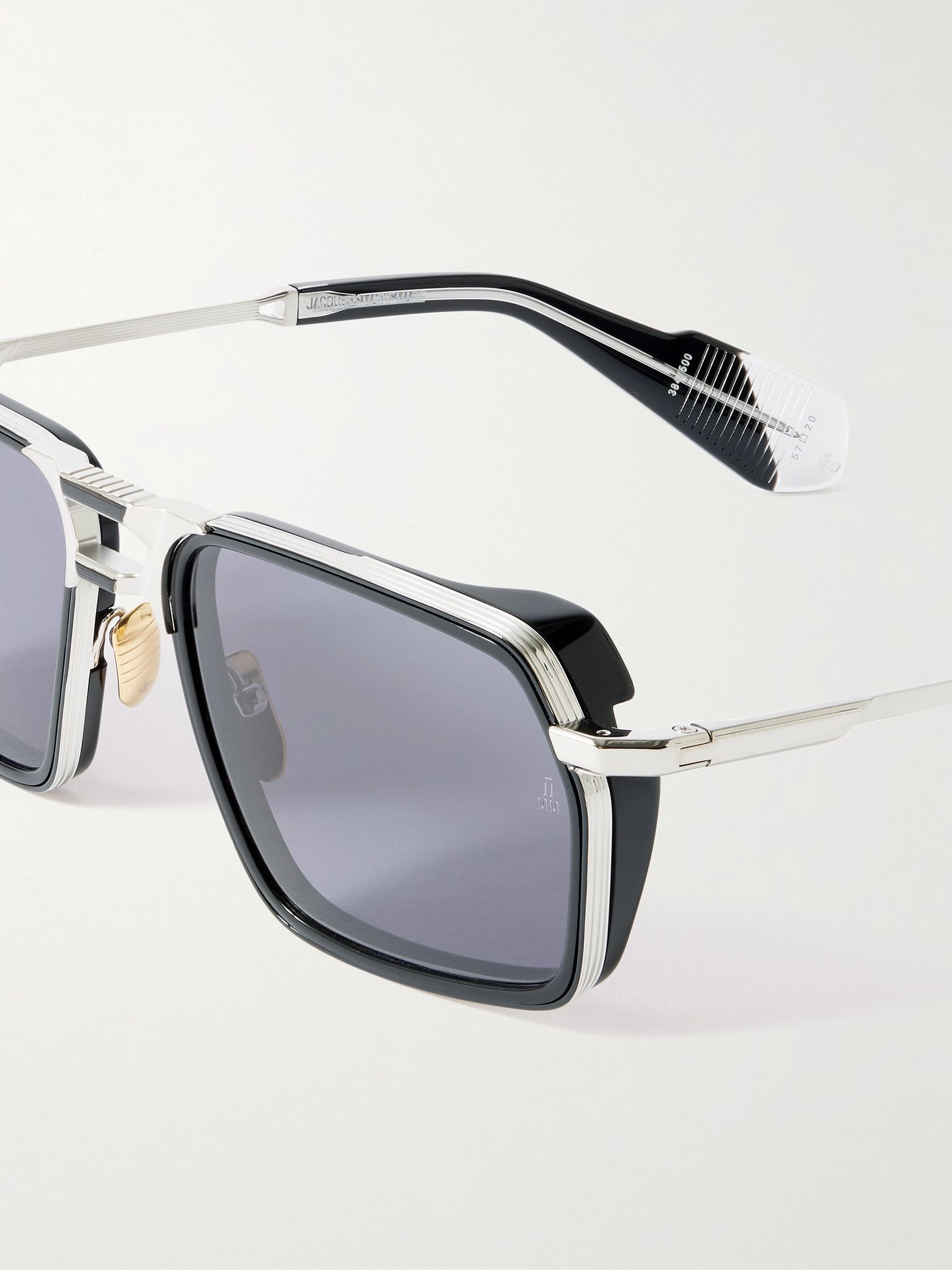 GT-R Aviator-Style Titanium and Acetate Sunglasses Silver - 3