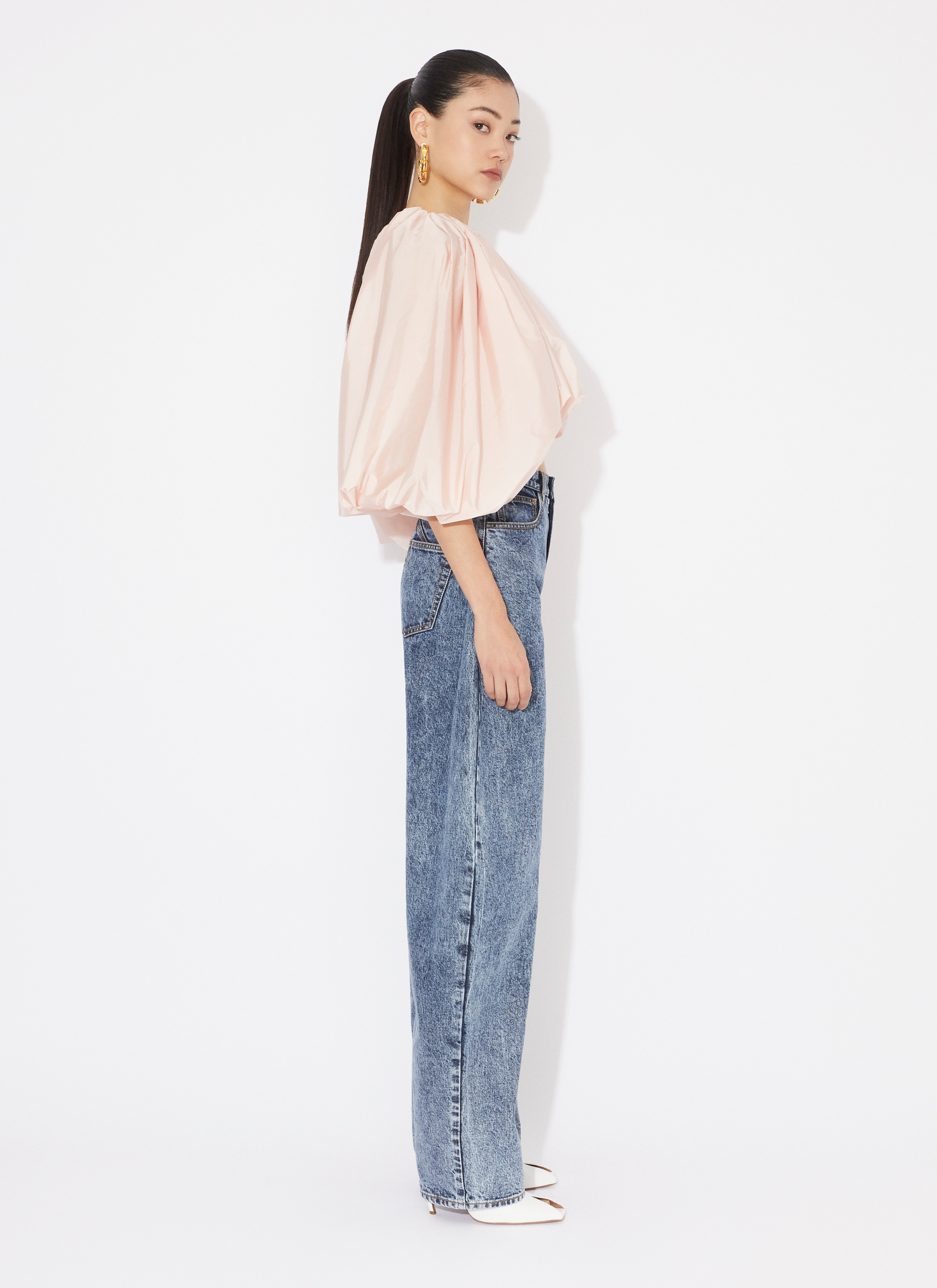 HIGH WAISTED ROUND JEANS - 5