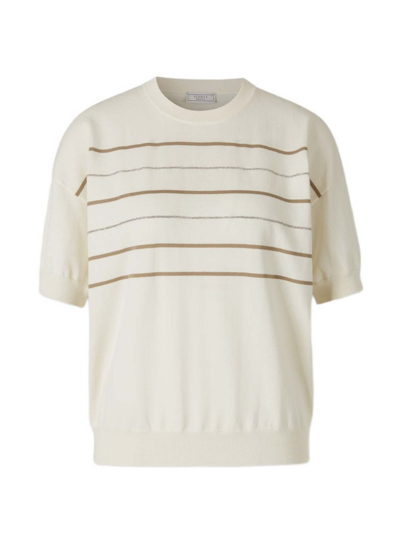 crew-neck striped T-shirt 1