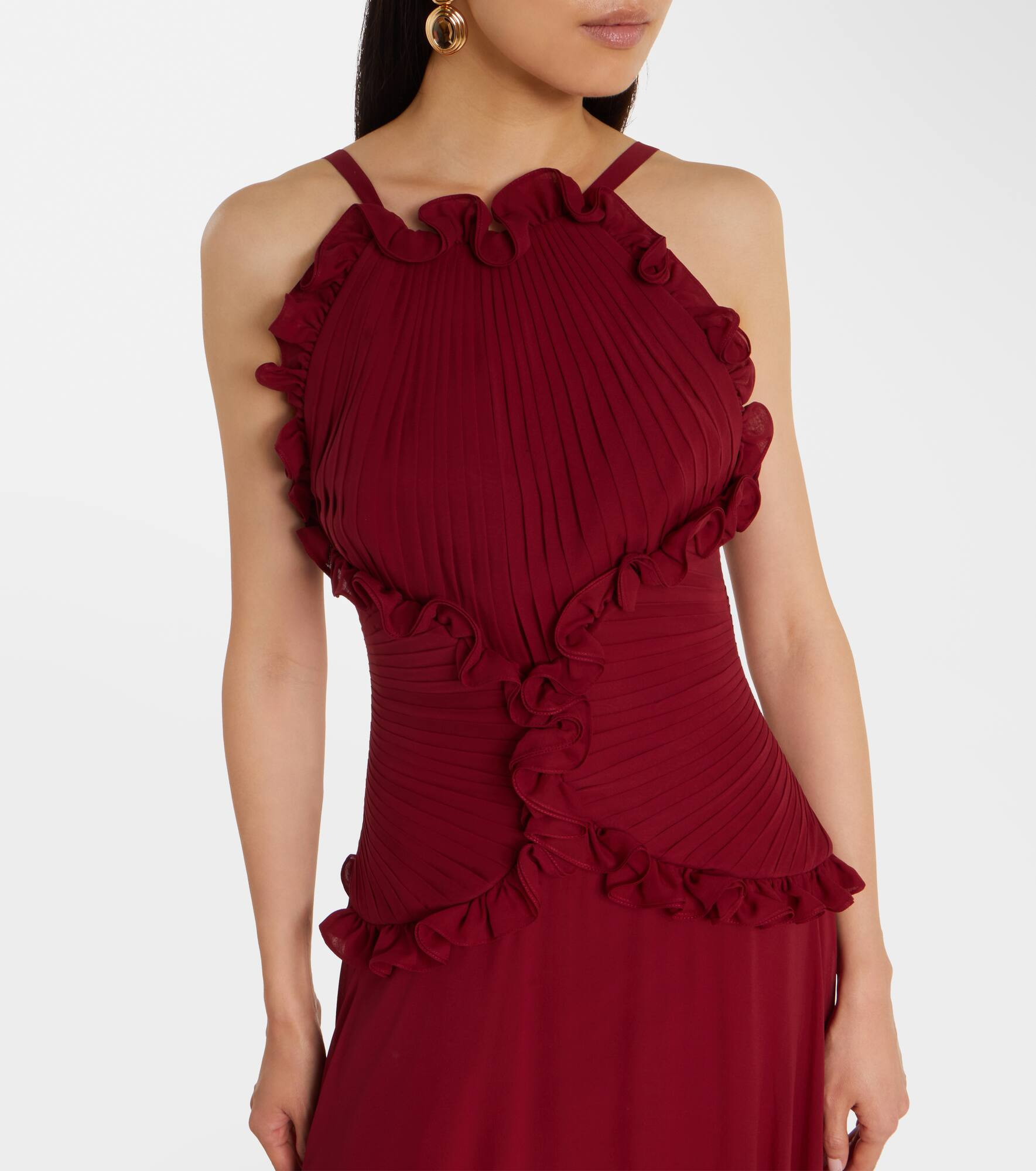Ruffled silk georgette gown - 4