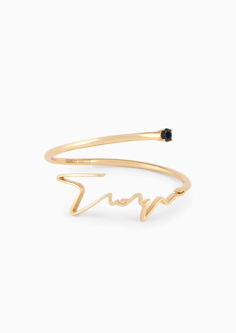 Sterling silver signature logo bangle 1