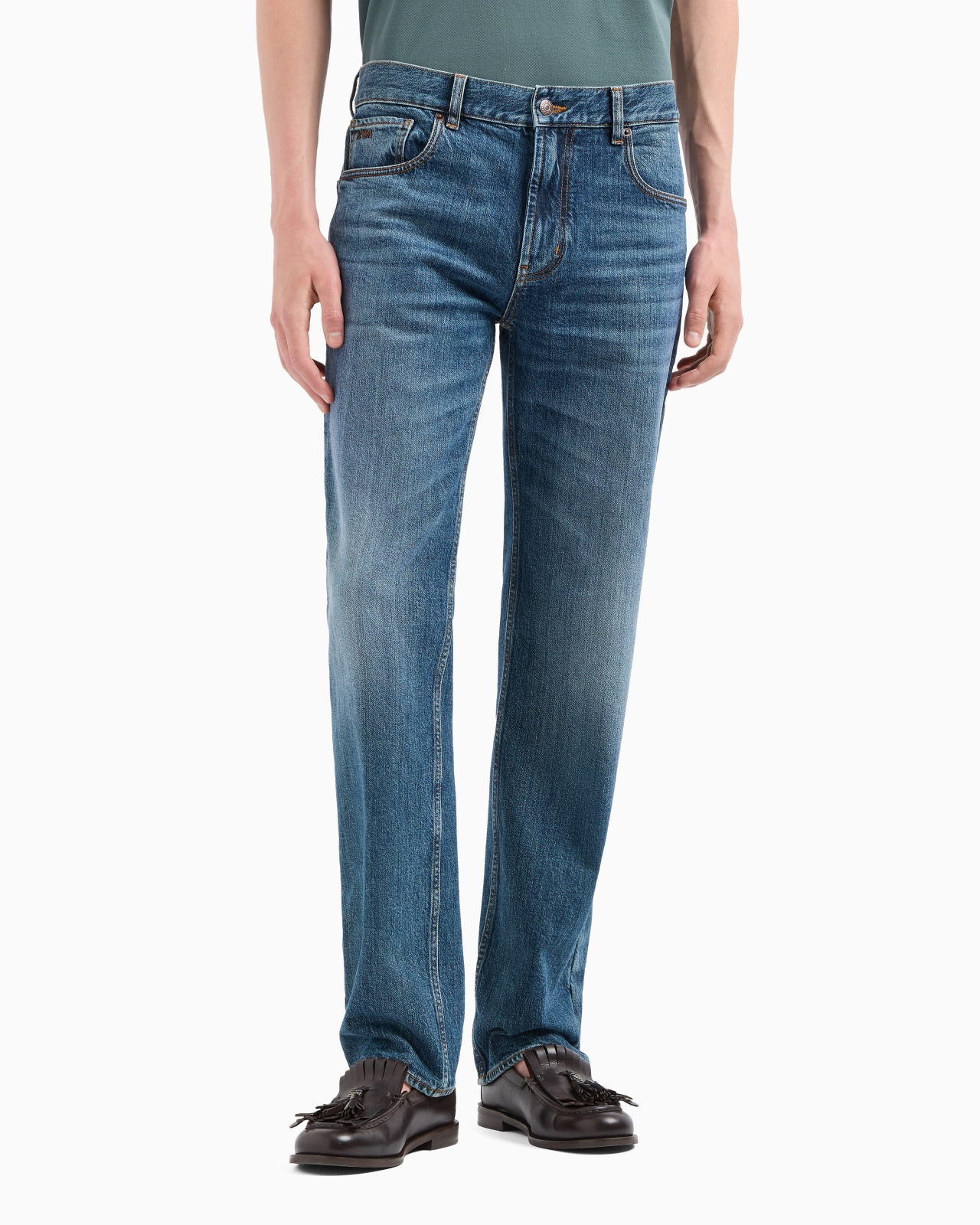 J76 STRAIGHT-FIT, WASHED-DENIM JEANS - 4