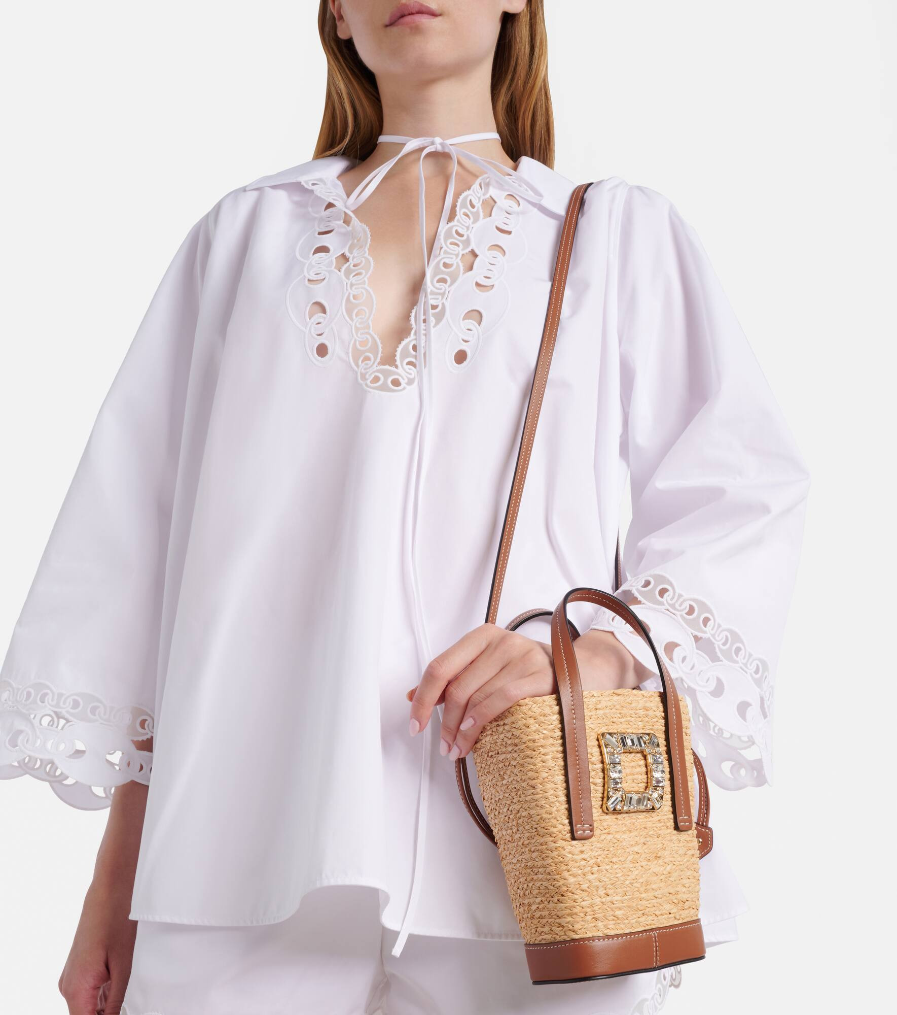RV Skate Mini raffia bucket bag - 6