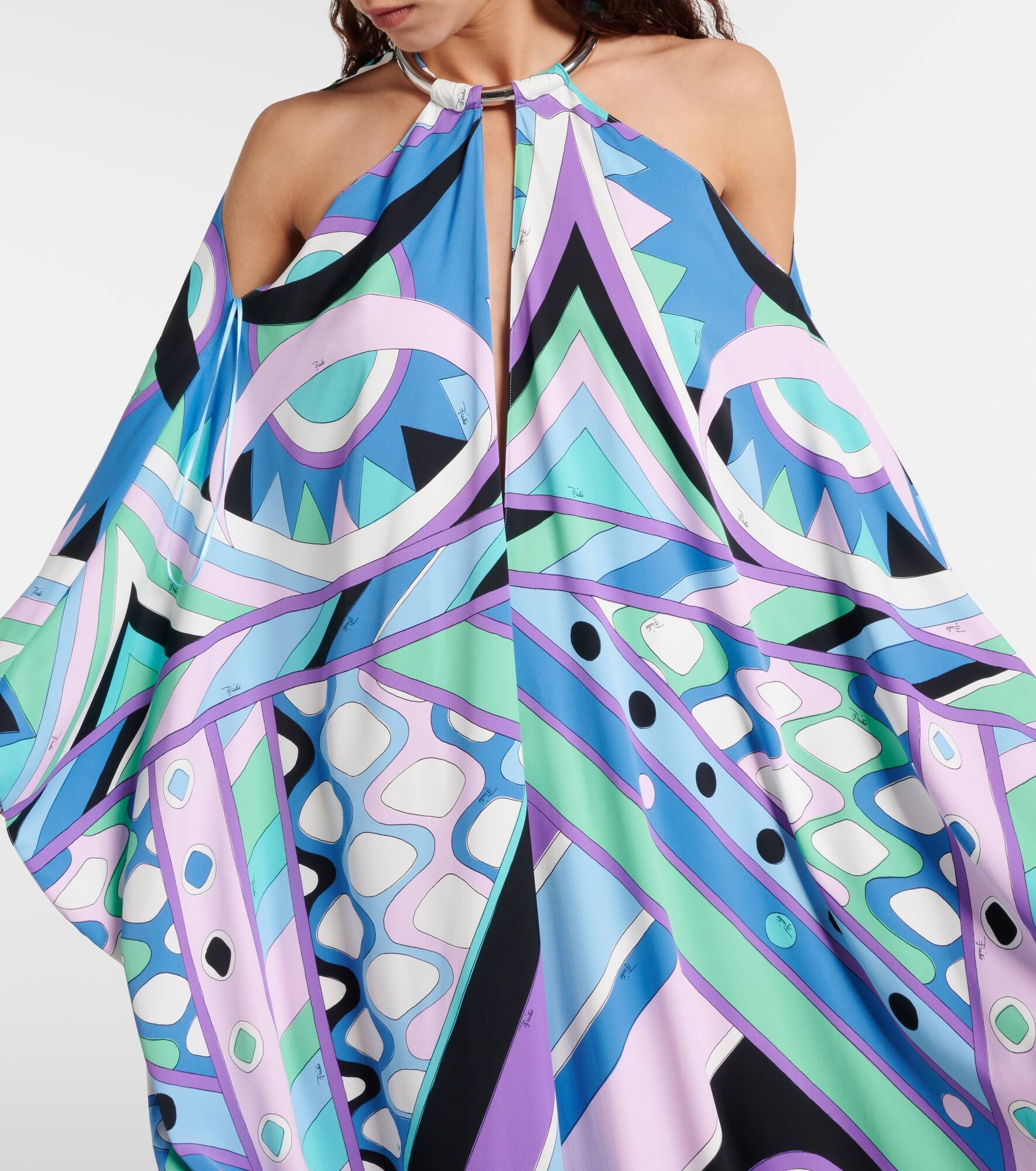 Printed silk kaftan - 5