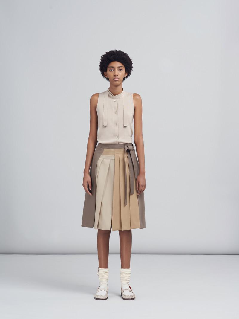 Marni COLOURBLOCK TROPICAL WOOL SKIRT outlook