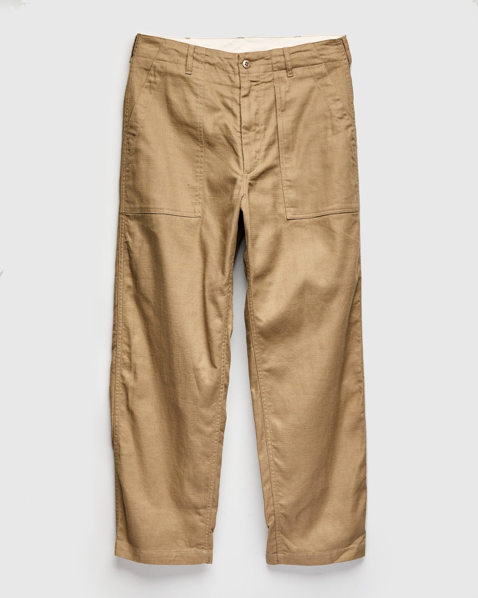 Fatigue Pants in Khaki Cotton Linen Java Cloth - 1