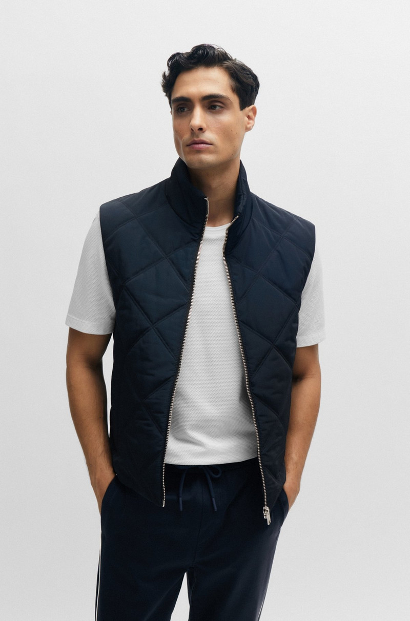 REGULAR-FIT GILET WITH QUILTING AND INSIDE ZIP POCKETS 2