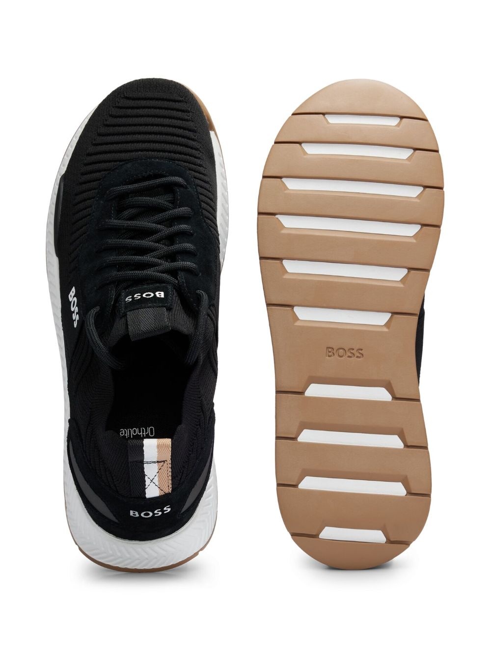 knitted-upper low-top sneakers - 4