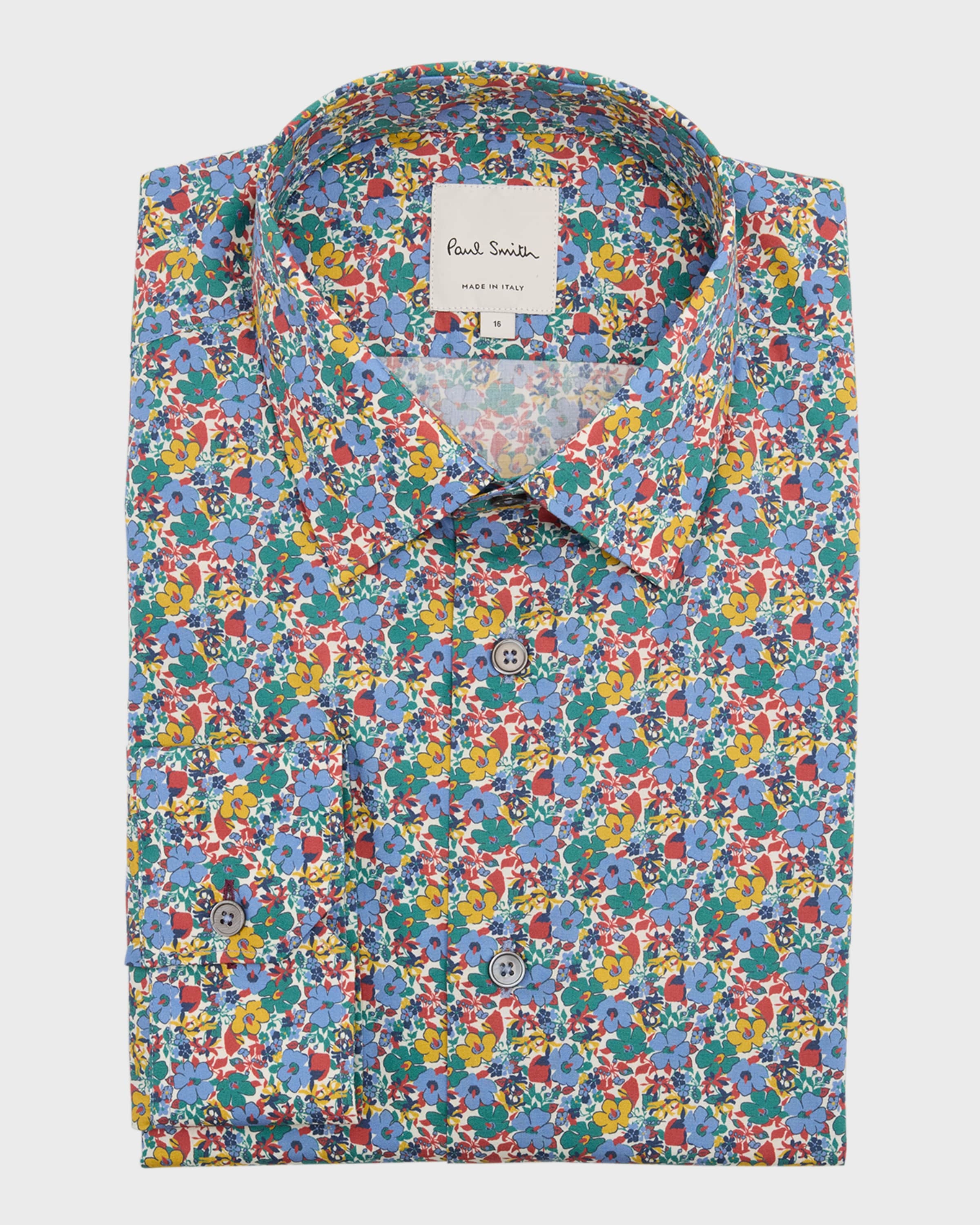 Men's Cotton Floral-Print Sport Shirt - 2