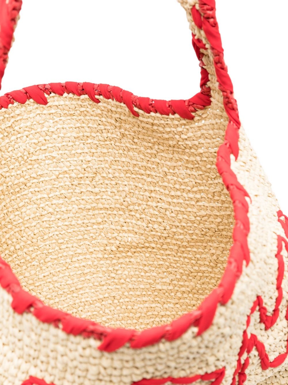 logo-embroidered paper shoulder bag - 5