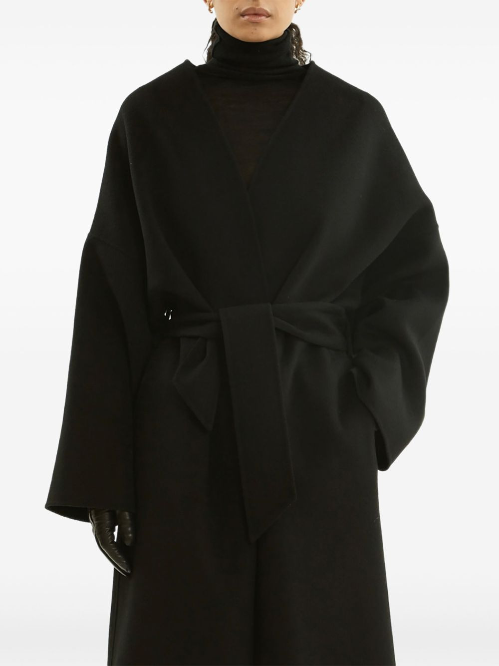 belted wrap coat - 2